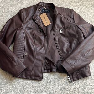Woman’s Faux Leather Biker jacket Medium